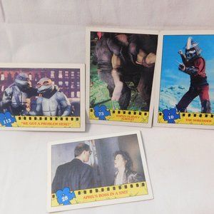 Teenage Mutant Ninja Turtles Motion Pictures Cards 1990 Vintage Lot of 4